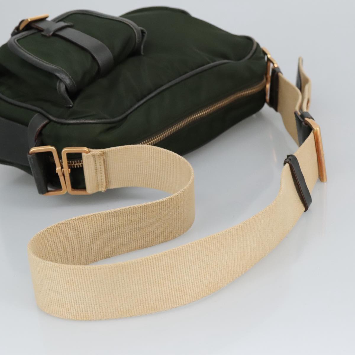 Prada Khaki Synthetic Shoulder Bag (Pre-Owned)