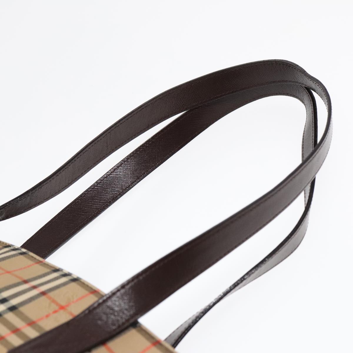 Burberry Nova Check Beige Canvas Shoulder Bag (Pre-Owned)