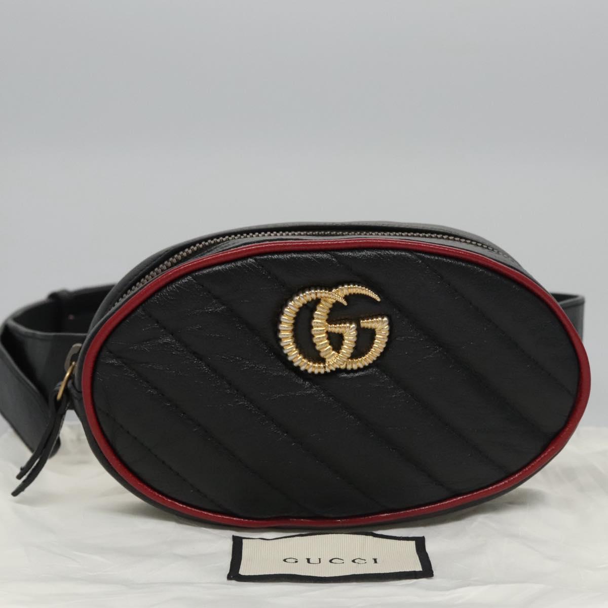Gucci Marmont Black Leather Clutch Bag (Pre-Owned)