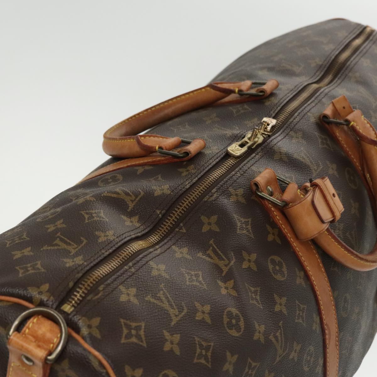 Louis Vuitton Keepall Bandoulière 60 Brown Canvas Travel Bag (Pre-Owned)