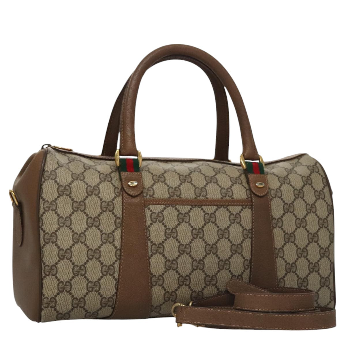 Gucci Sherry Beige Canvas Travel Bag (Pre-Owned)