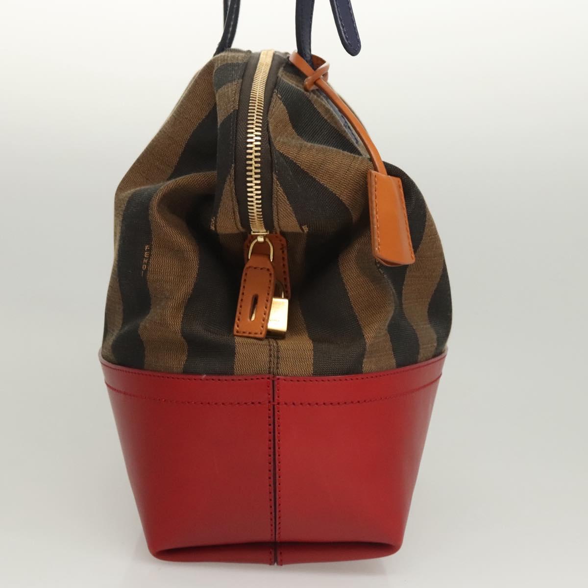 Fendi Pequin Brown Canvas Handbag (Pre-Owned)