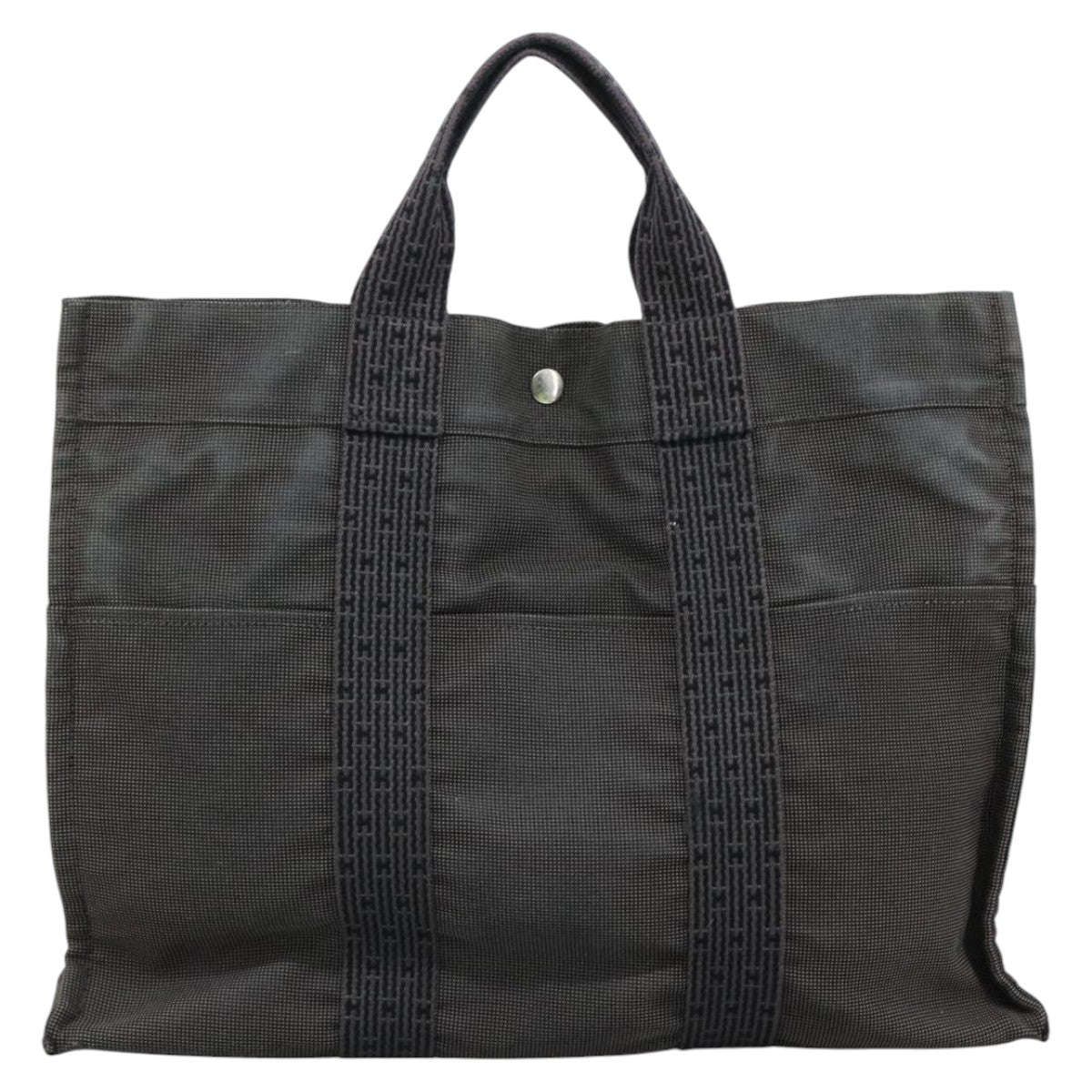 Hermès Herline Grey Canvas Tote Bag (Pre-Owned)