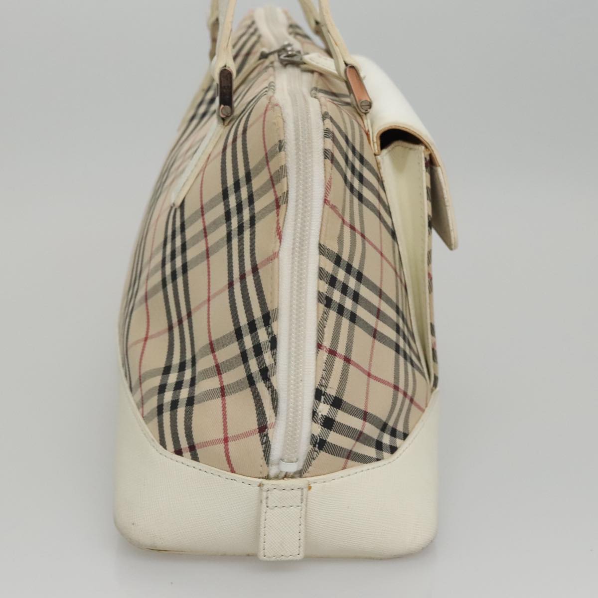 Burberry Nova Check Beige Canvas Handbag (Pre-Owned)
