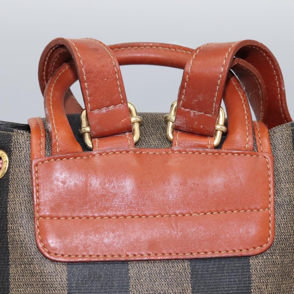 Fendi Pequin Brown Canvas Backpack Bag (Pre-Owned)