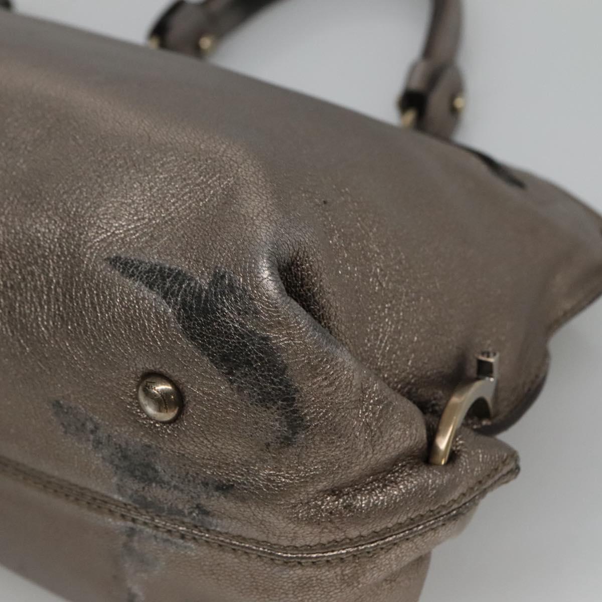 Salvatore Ferragamo Sofia Silver Leather Handbag (Pre-Owned)