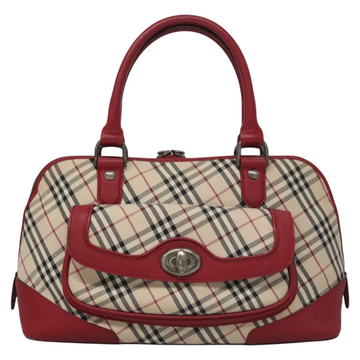 Burberry Nova Check Beige Canvas Handbag (Pre-Owned)