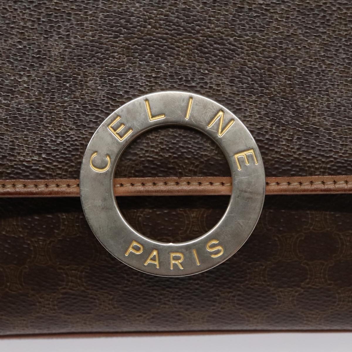 Céline Macadam Brown Canvas Shoulder Bag (Pre-Owned)