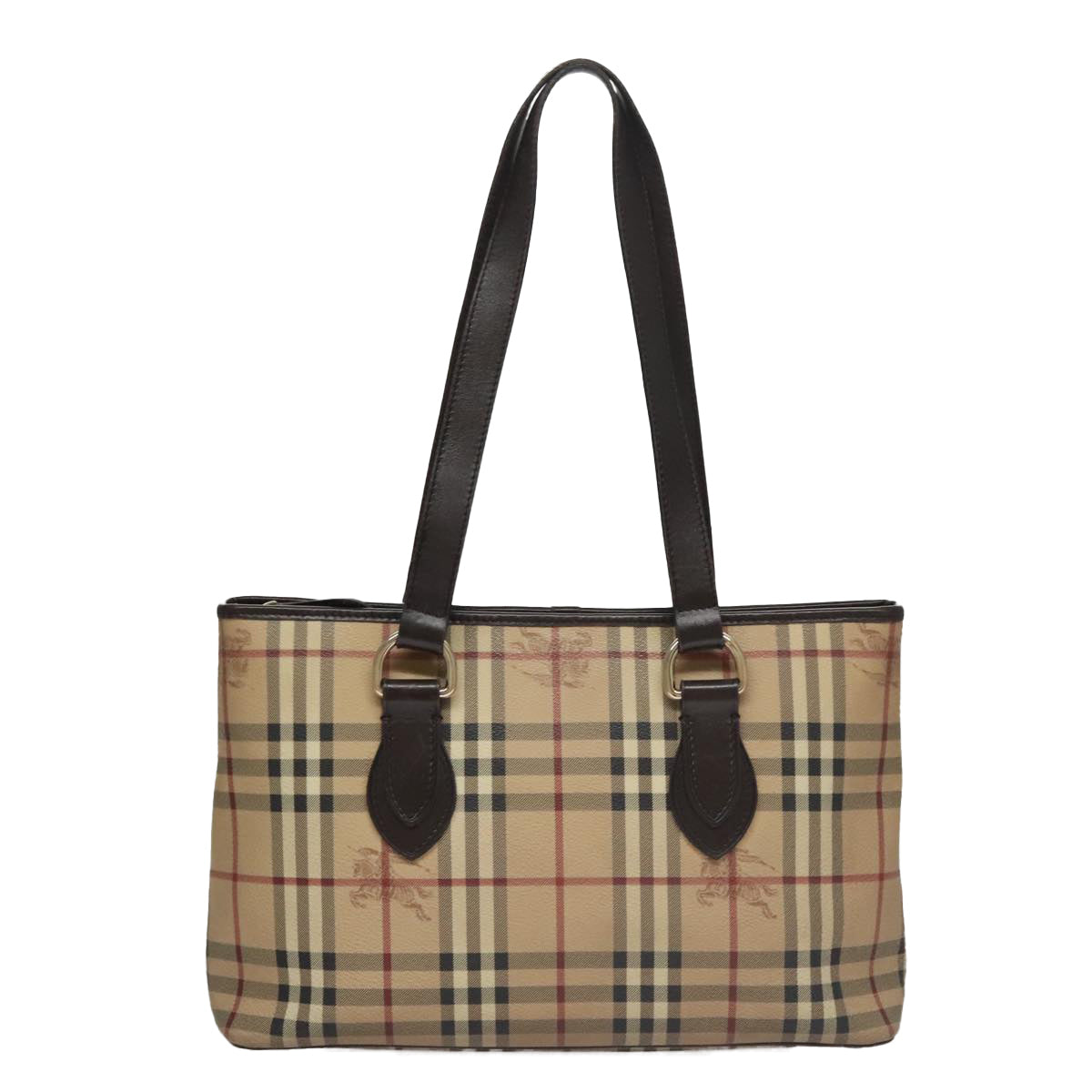 Burberry Nova Check Beige Canvas Tote Bag (Pre-Owned)