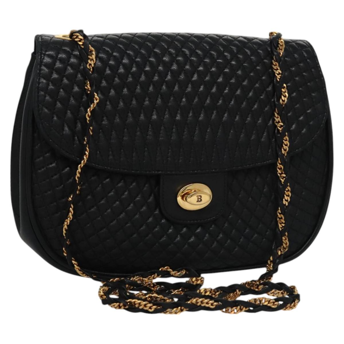 Bally Black Leather Shoulder Bag (Pre-Owned)