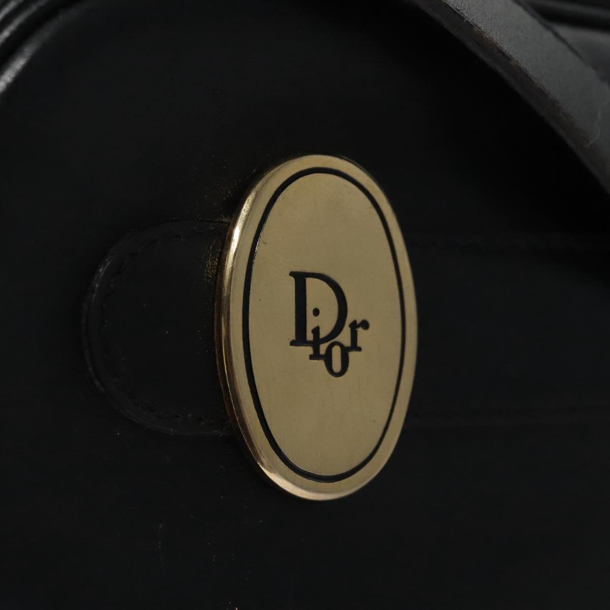 Dior Logo Black Leather Shoulder Bag (Pre-Owned)