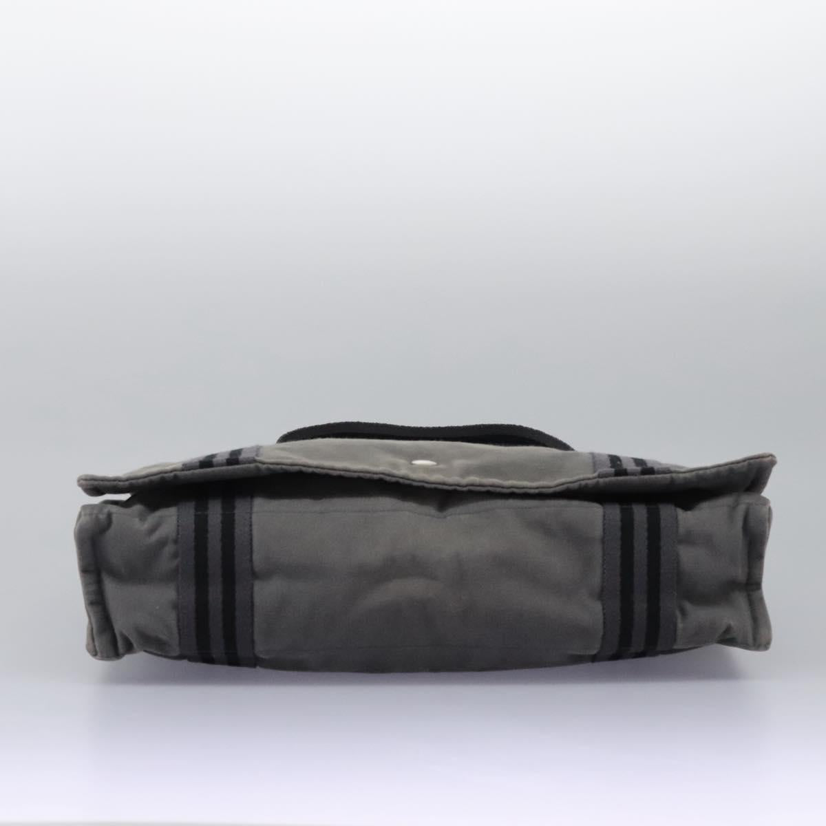 Hermès Herline Grey Canvas Shoulder Bag (Pre-Owned)