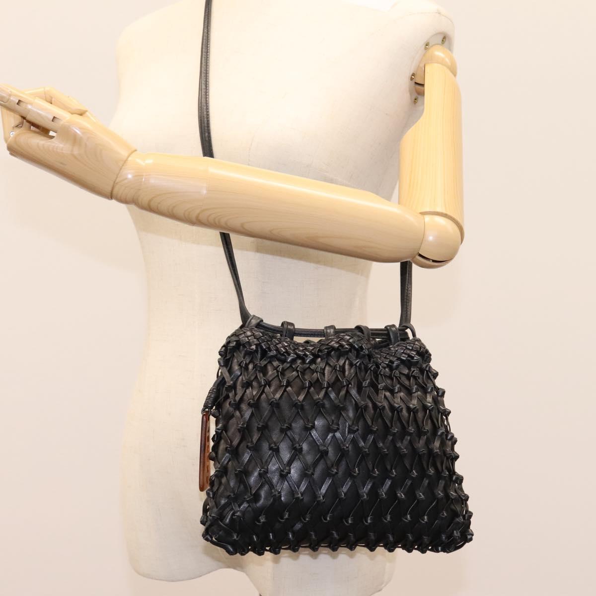 Chanel Bucket Black Leather Shoulder Bag (Pre-Owned)