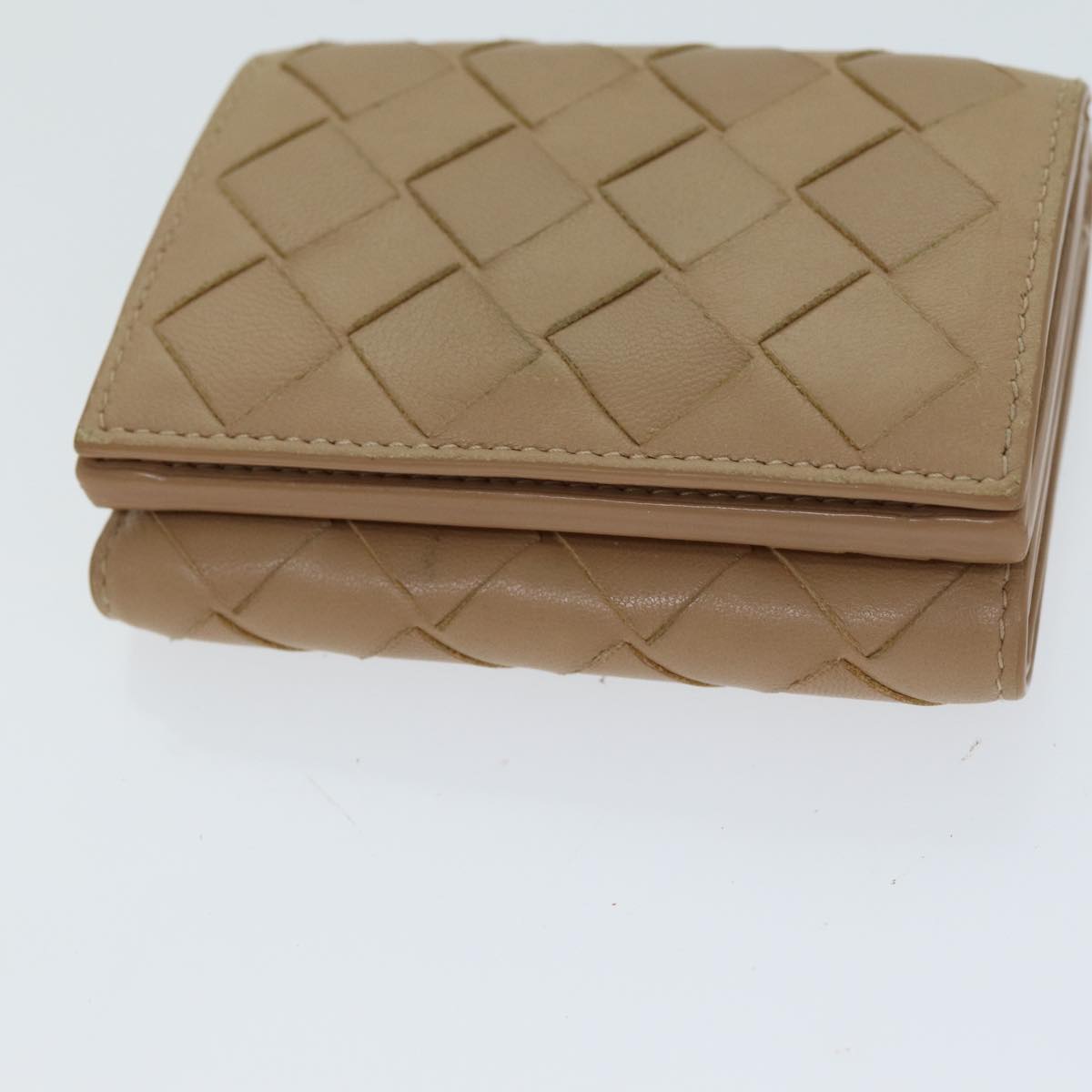 Bottega Veneta Intrecciato Beige Leather Wallet (Pre-Owned)