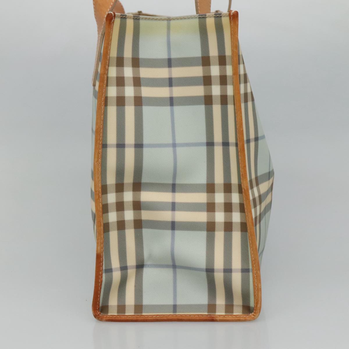Burberry Nova Check Blue Canvas Tote Bag (Pre-Owned)