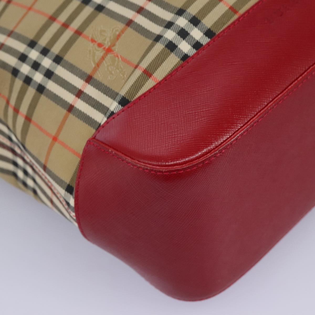 Burberry Nova Check Beige Canvas Shoulder Bag (Pre-Owned)