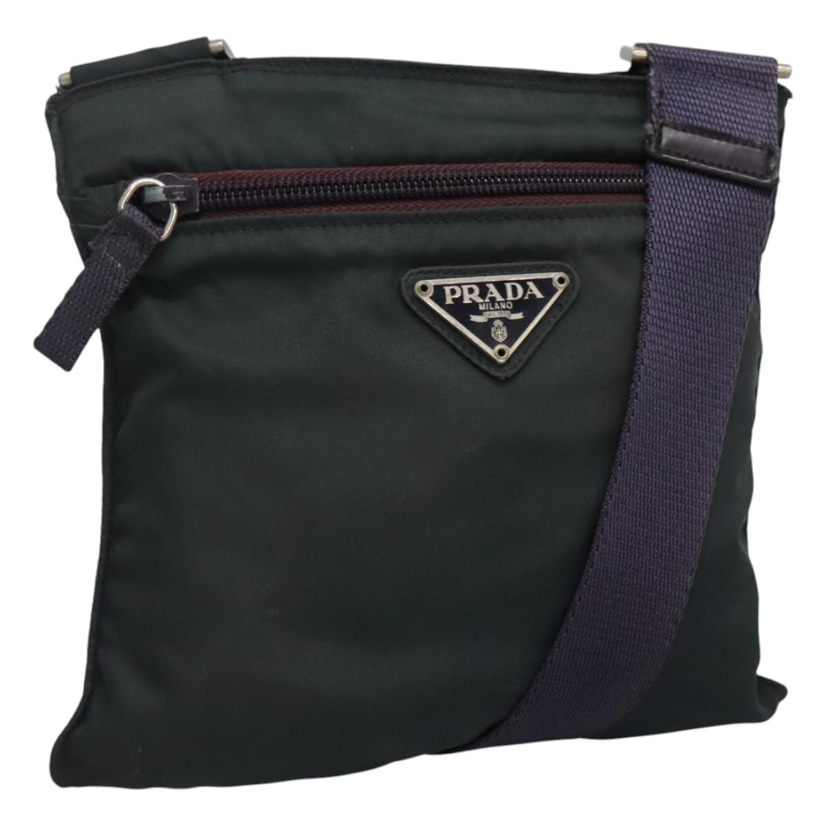 Prada Tessuto Green Synthetic Clutch Bag (Pre-Owned)