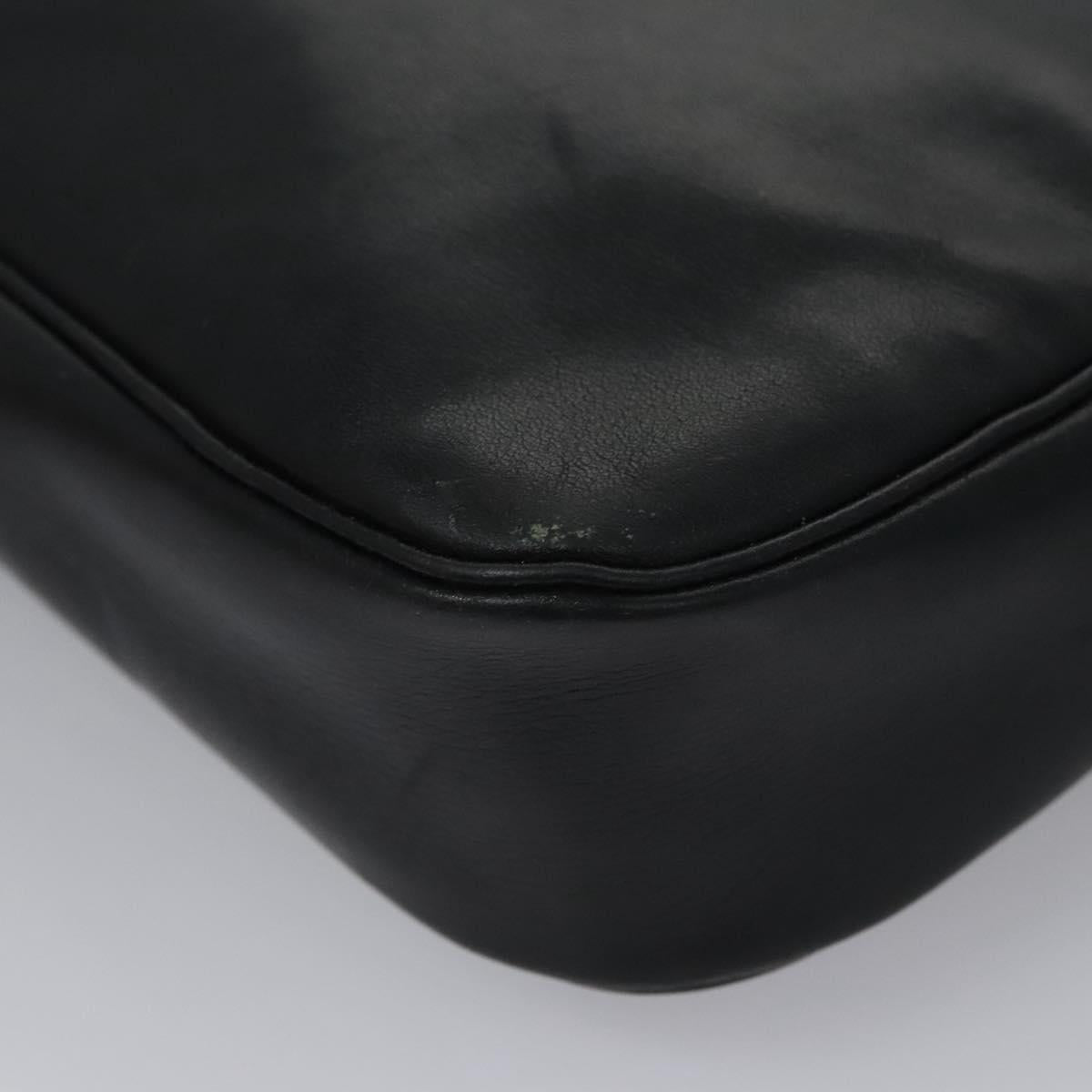 Dior Logo Black Leather Shoulder Bag (Pre-Owned)