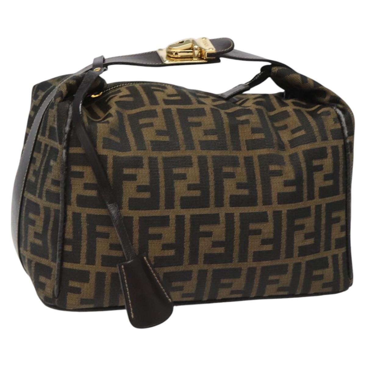 Fendi Zucca Brown Canvas Handbag (Pre-Owned)