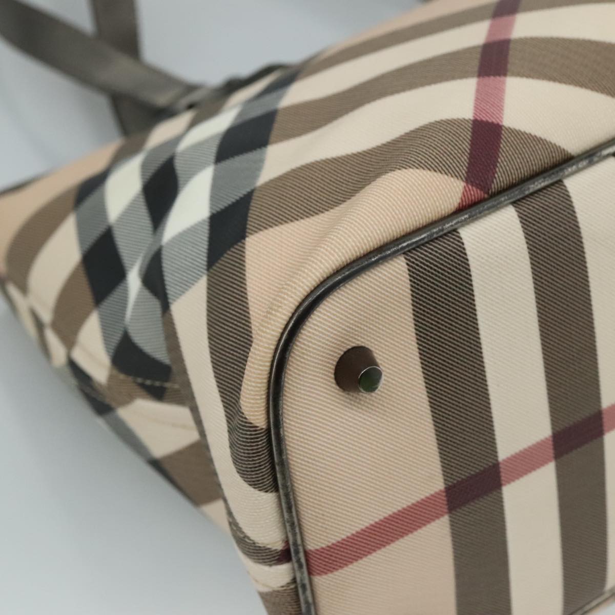 Burberry Nova Check Beige Canvas Tote Bag (Pre-Owned)
