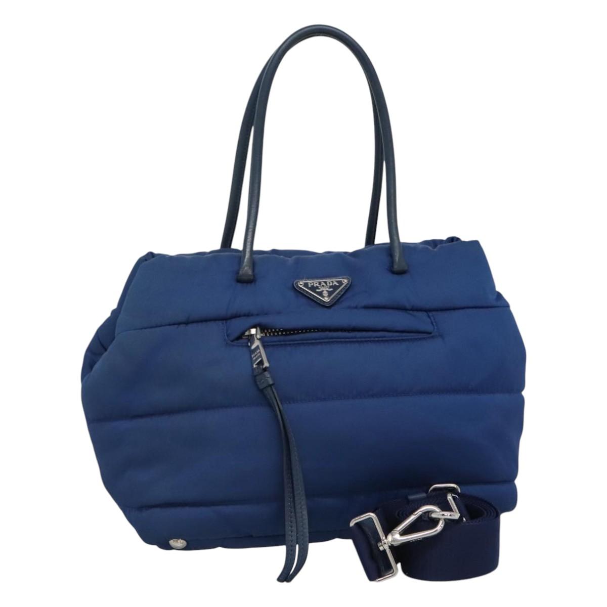 Prada Tessuto Blue Synthetic Handbag (Pre-Owned)