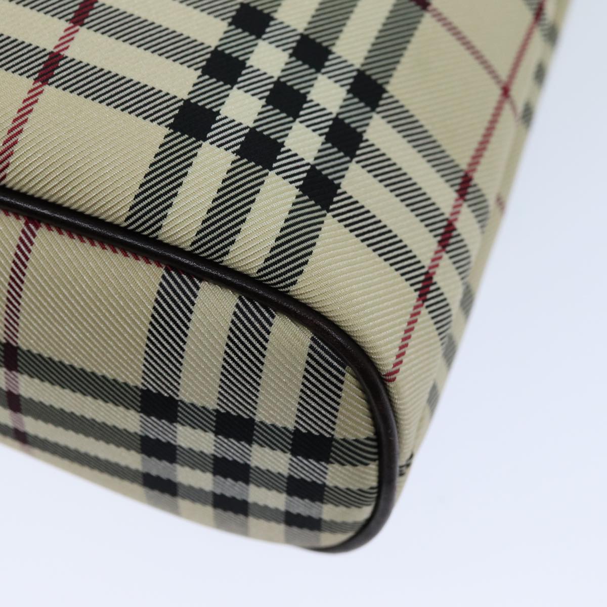 Burberry Nova Check Beige Canvas Handbag (Pre-Owned)