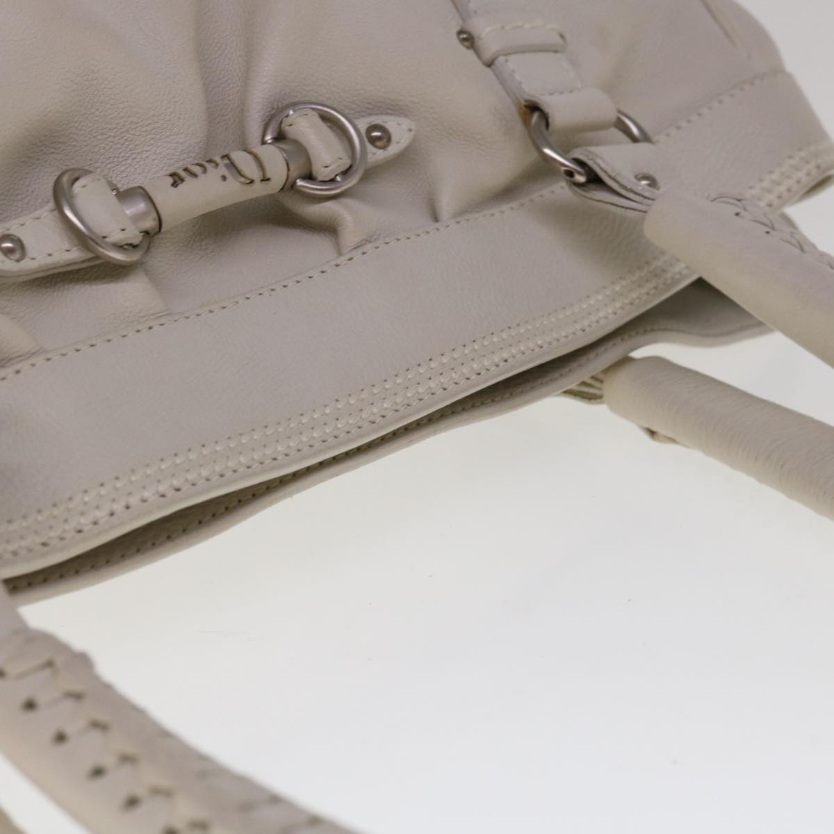 Dior White Leather Tote Bag (Pre-Owned)