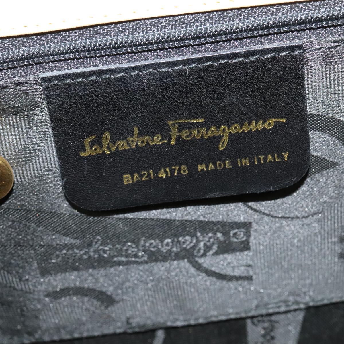 Salvatore Ferragamo Vara Beige Suede Handbag (Pre-Owned)