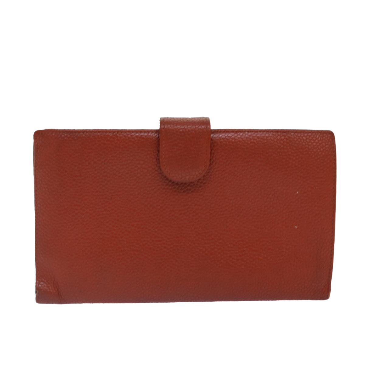 Chanel Porte Carte Orange Leather Wallet (Pre-Owned)