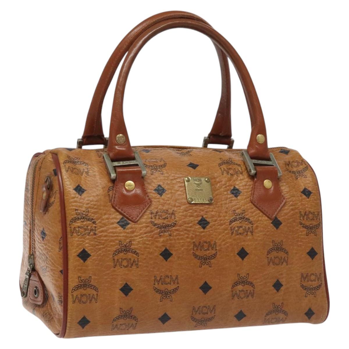 MCM Visetos Brown Canvas Handbag (Pre-Owned)