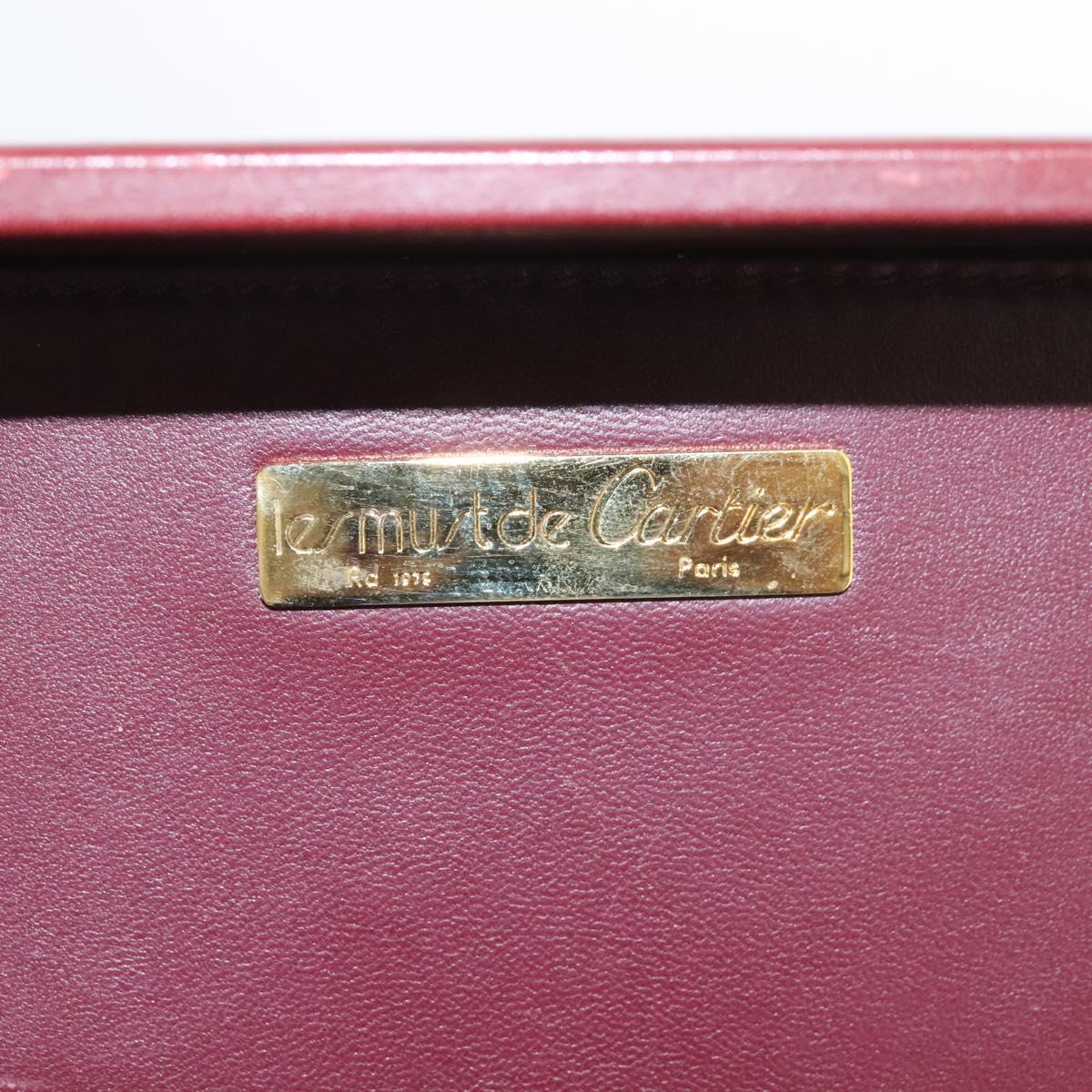 Cartier Must De Cartier Burgundy Leather Travel Bag (Pre-Owned)