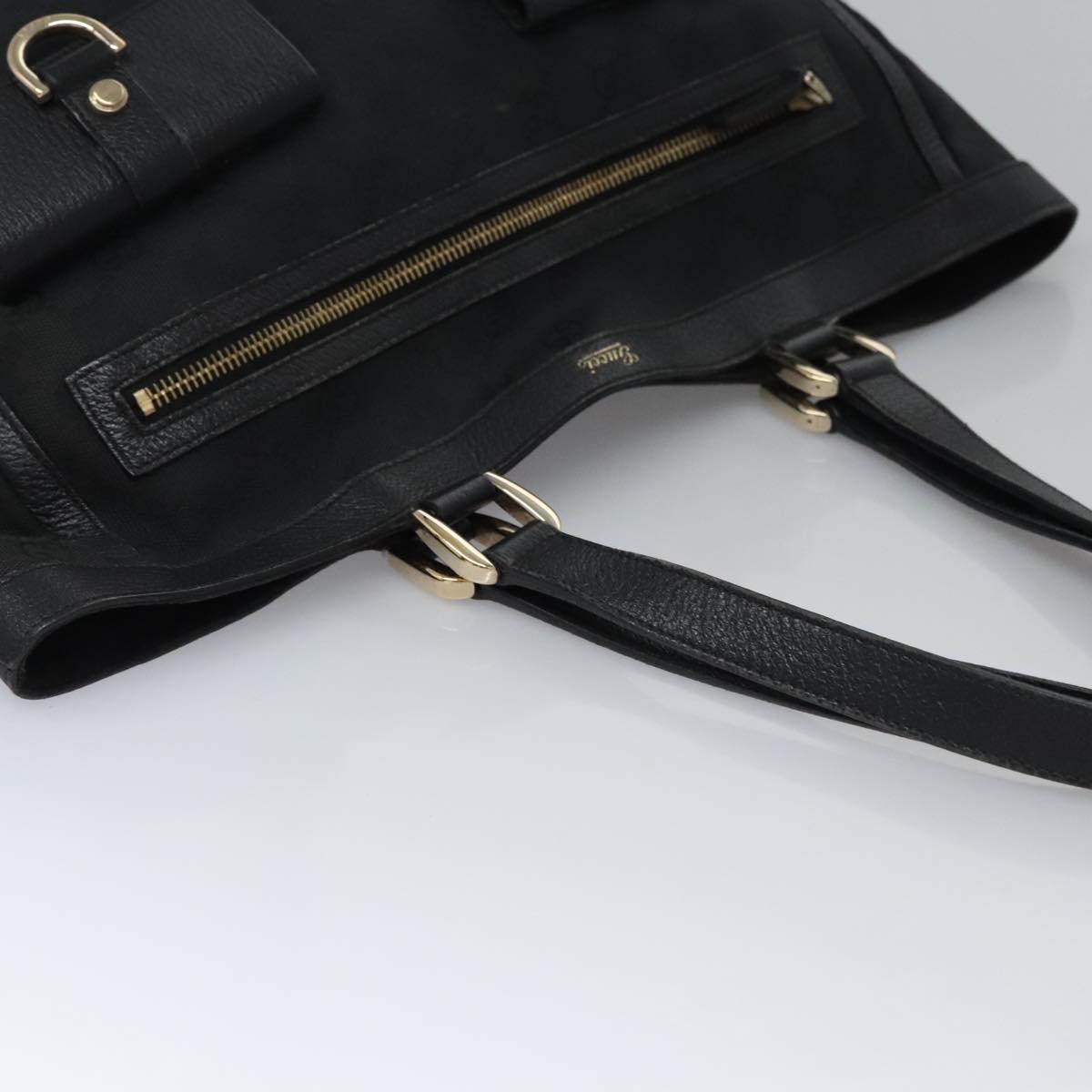Gucci Abbey Black Canvas Tote Bag (Pre-Owned)