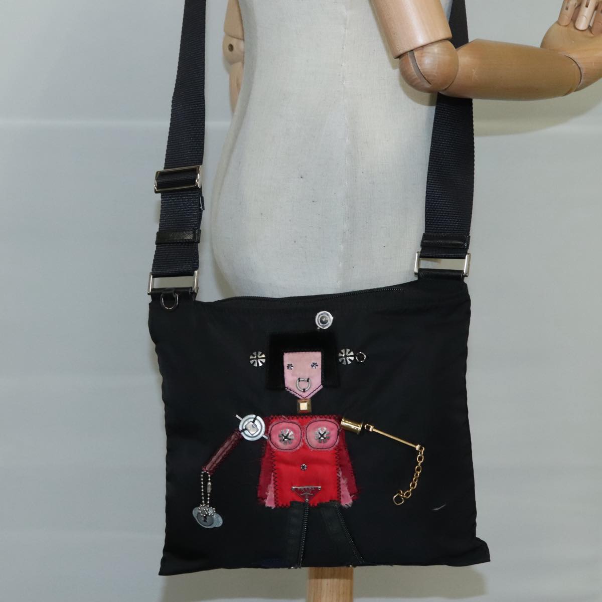 Prada Black Synthetic Shoulder Bag (Pre-Owned)
