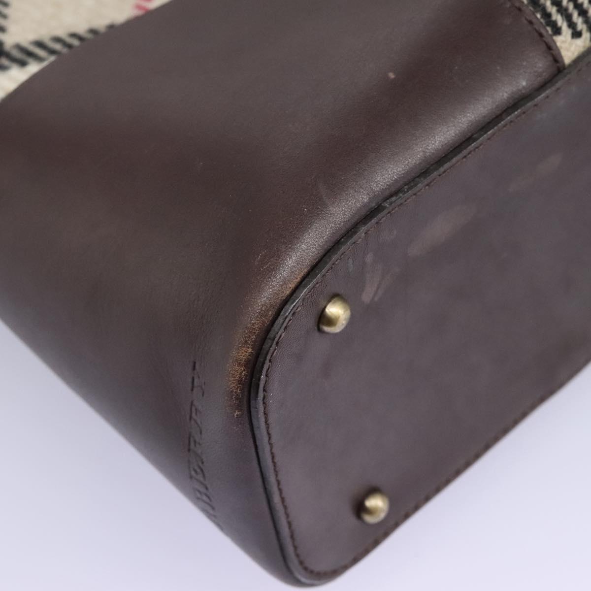 Burberry Nova Check Beige Wool Handbag (Pre-Owned)