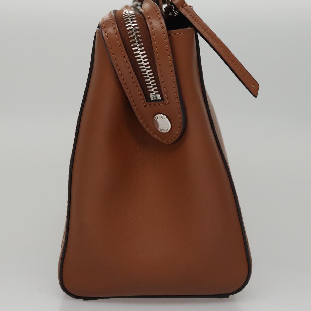 Fendi Dot Com Brown Leather Handbag (Pre-Owned)