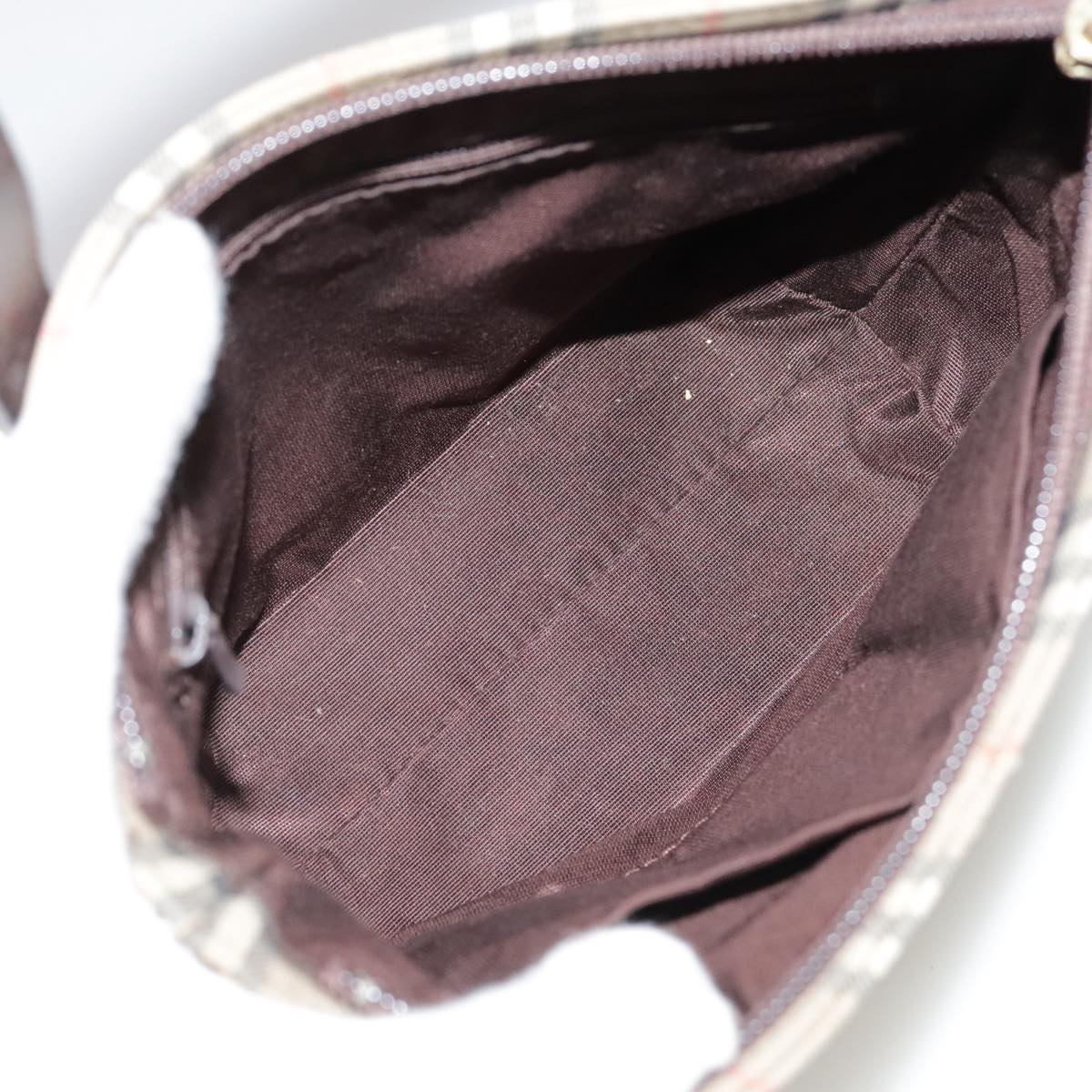 Burberry Nova Check Beige Canvas Handbag (Pre-Owned)
