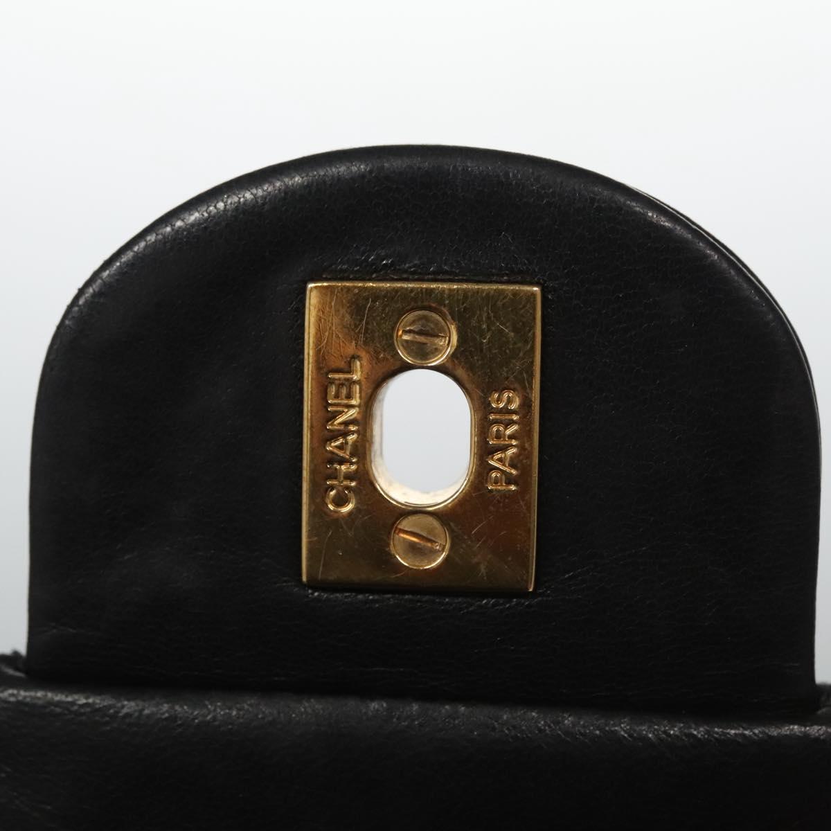 Chanel Single Flap Black Leather Backpack Bag (Pre-Owned)
