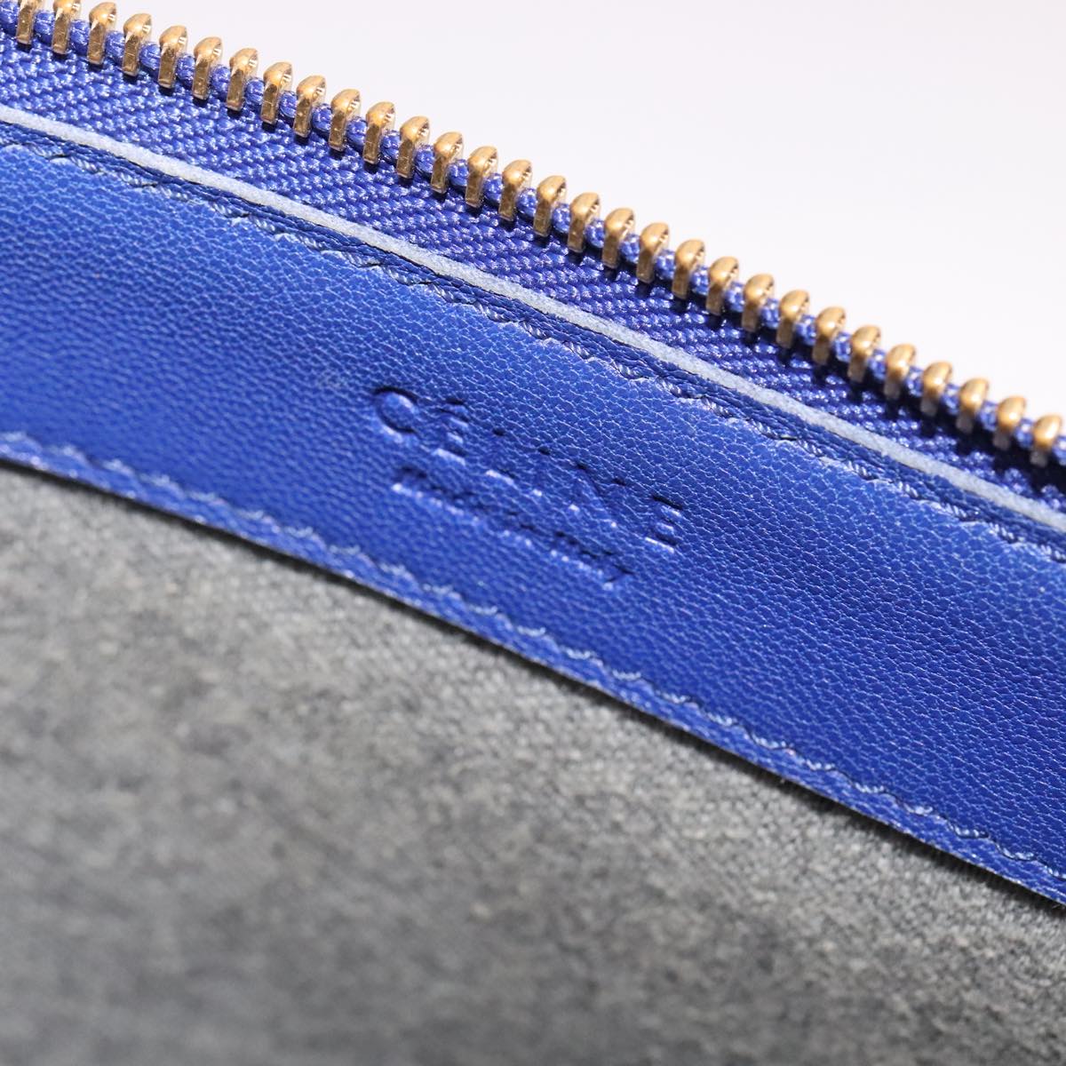 Céline Trio Blue Leather Shoulder Bag (Pre-Owned)