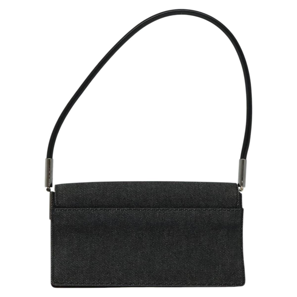 Gucci Gg Denim Black Canvas Shoulder Bag (Pre-Owned)