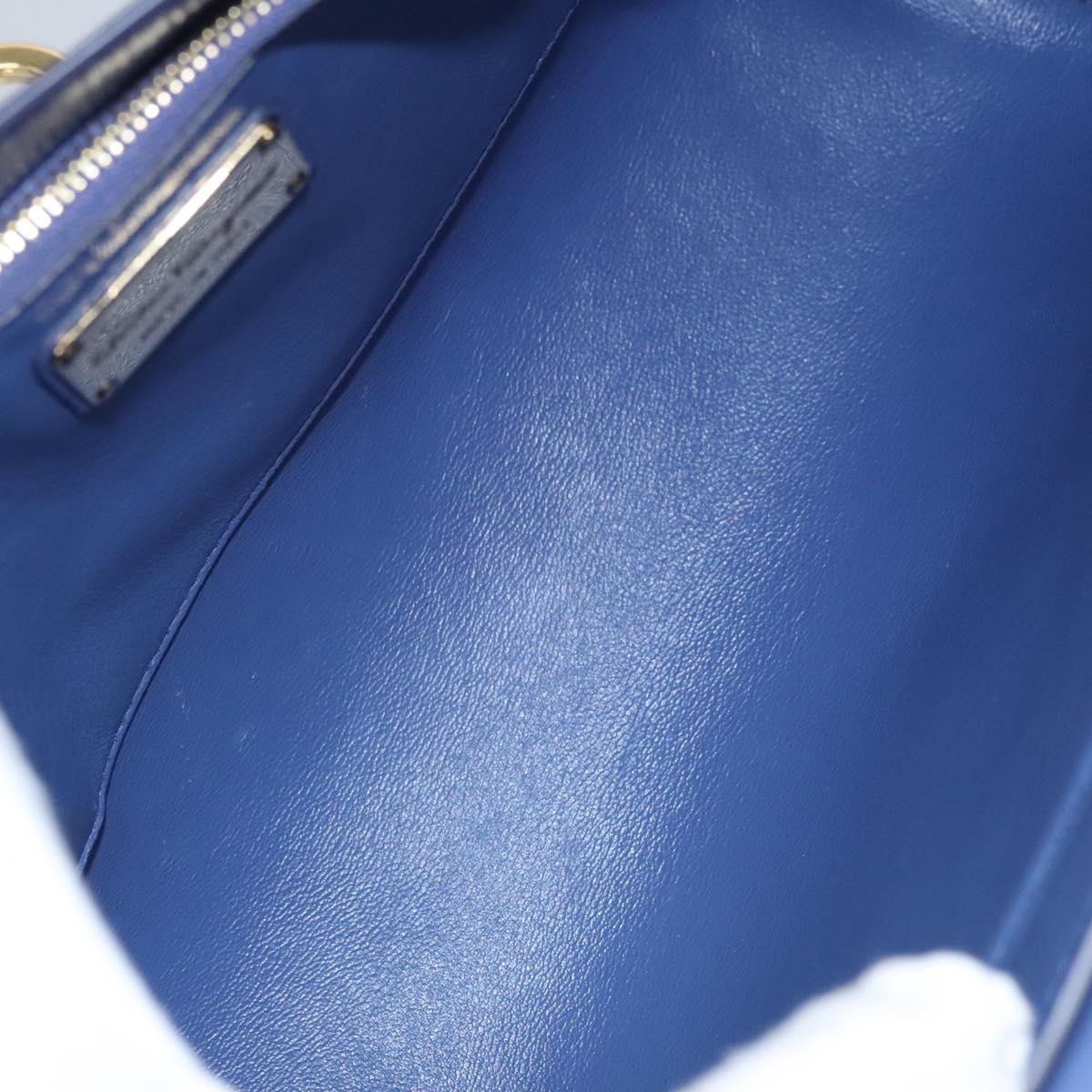 Salvatore Ferragamo Gancini Blue Leather Shoulder Bag (Pre-Owned)