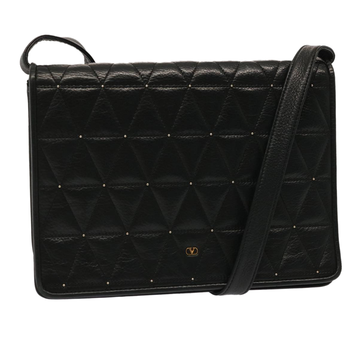 Valentino Garavani Black Leather Shoulder Bag (Pre-Owned)