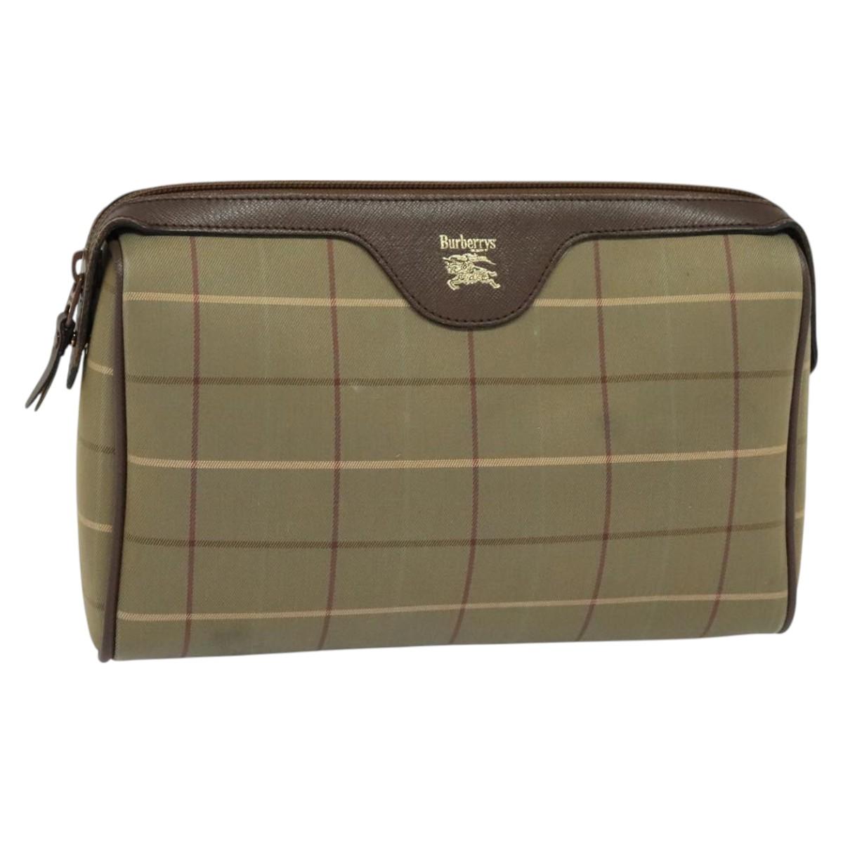 Burberry Nova Check Beige Canvas Clutch Bag (Pre-Owned)