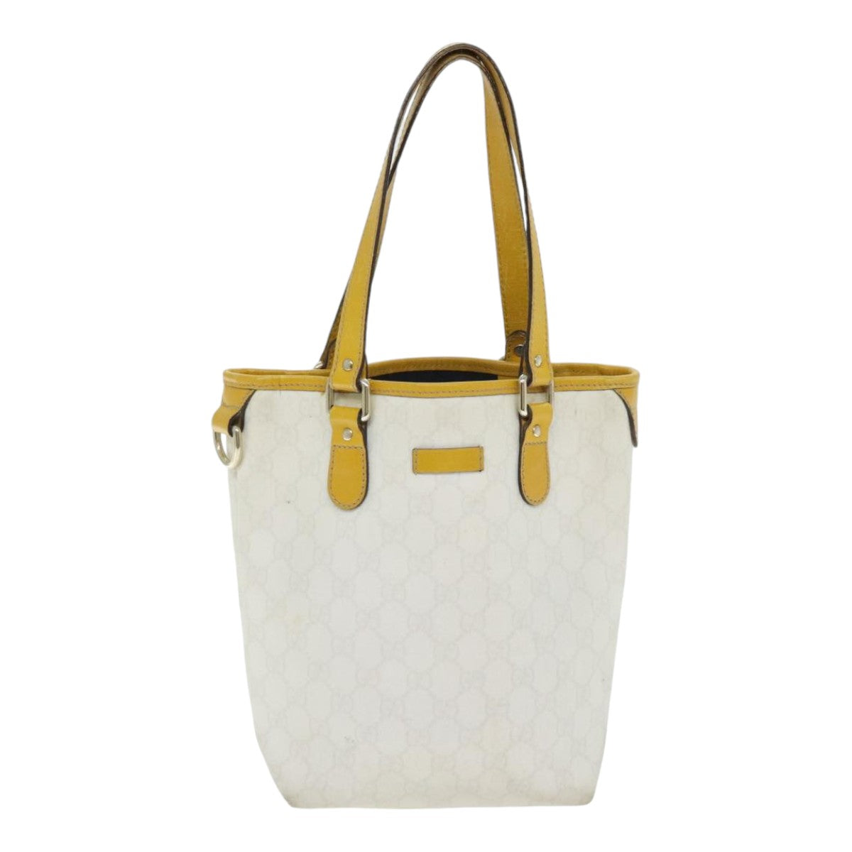 Gucci Gg Supreme White Leather Tote Bag (Pre-Owned)