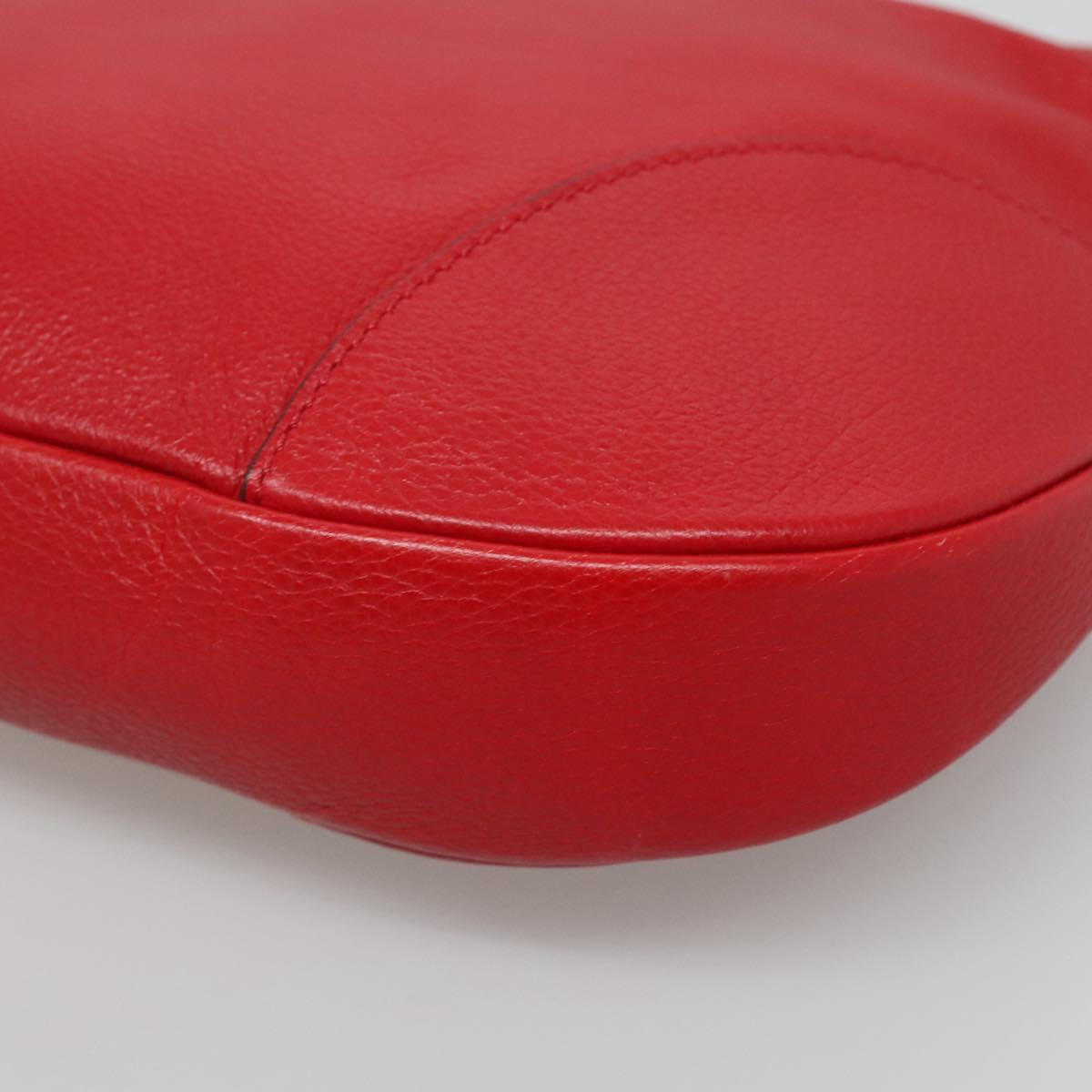 Salvatore Ferragamo Gancini Red Leather Shoulder Bag (Pre-Owned)