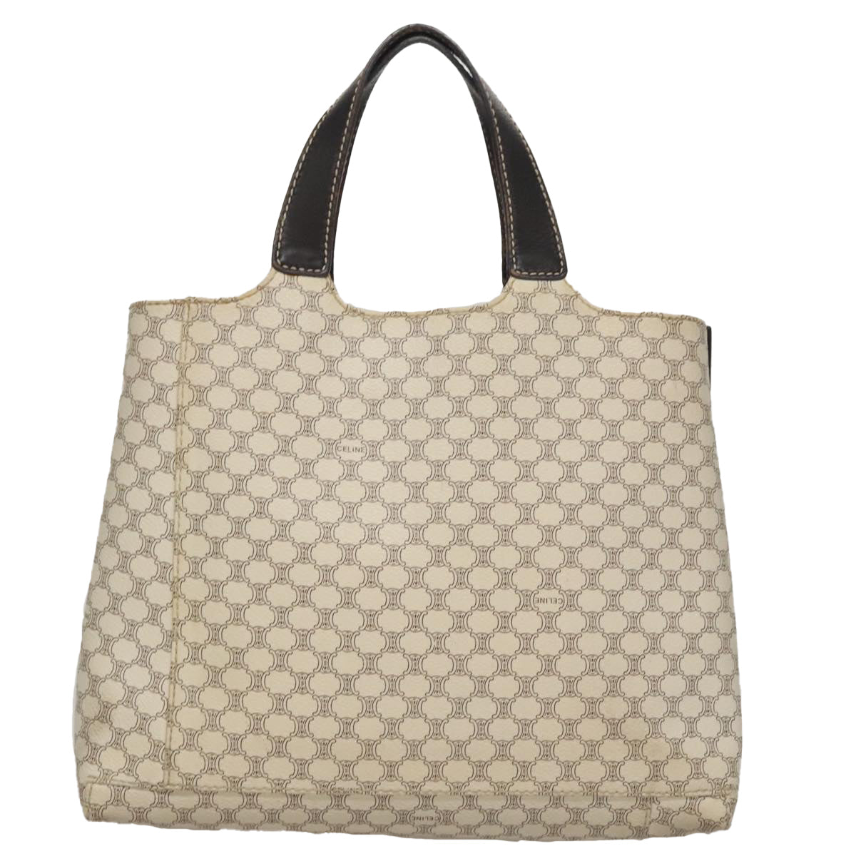 Céline Macadam White Canvas Handbag (Pre-Owned)