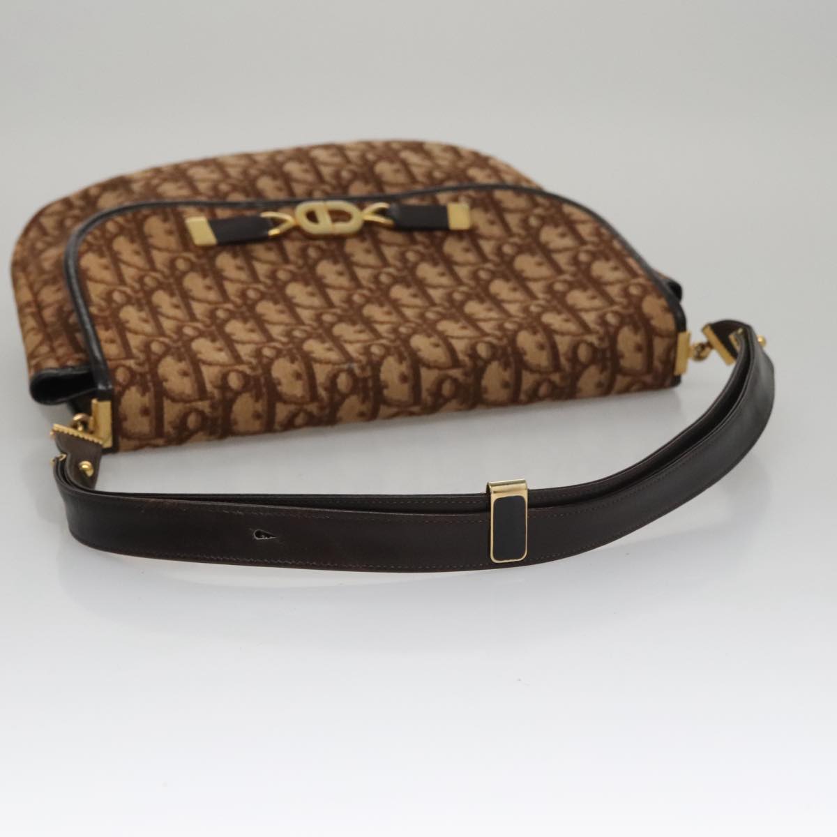 Dior Trotter Brown Canvas Shoulder Bag (Pre-Owned)