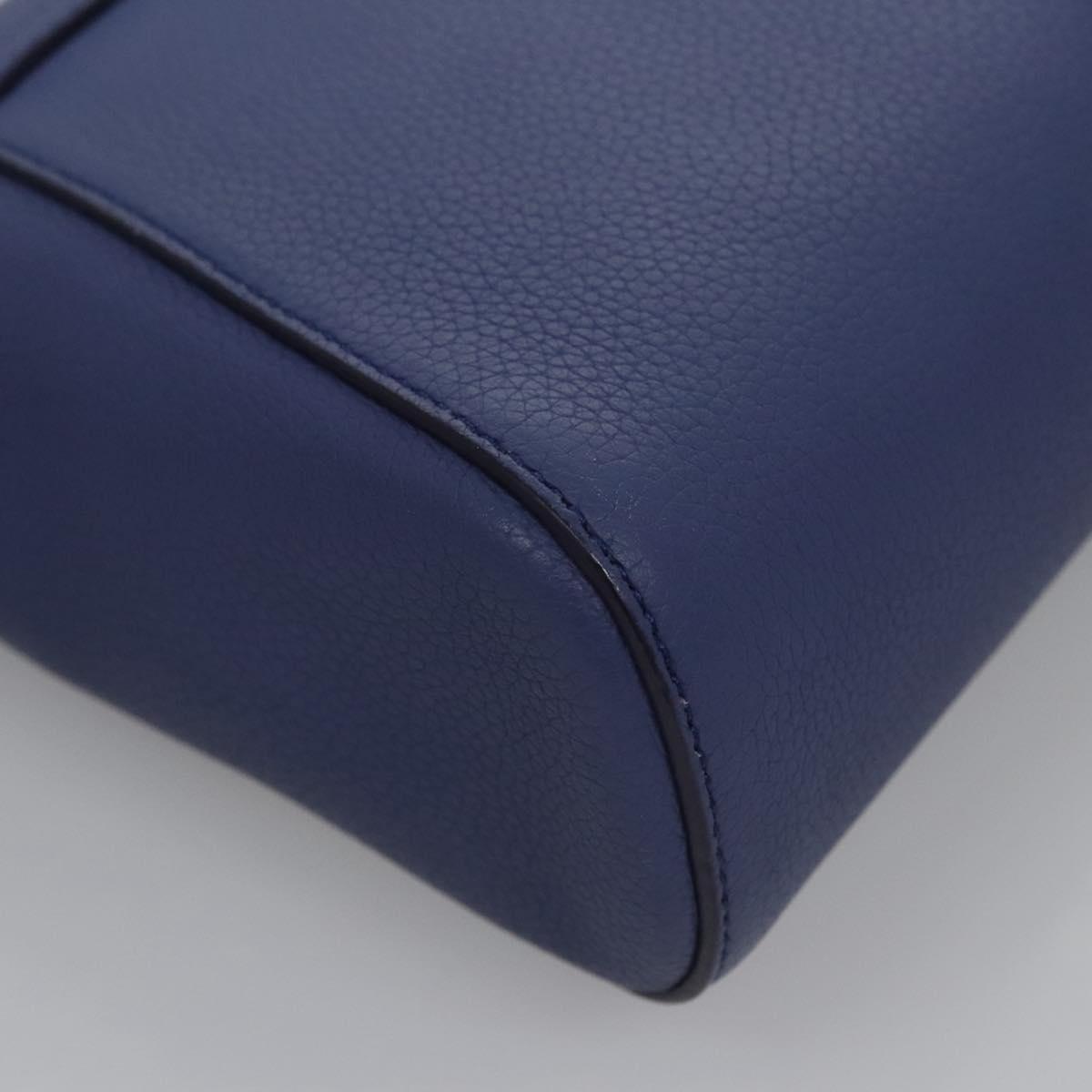Salvatore Ferragamo Gancini Blue Leather Shoulder Bag (Pre-Owned)