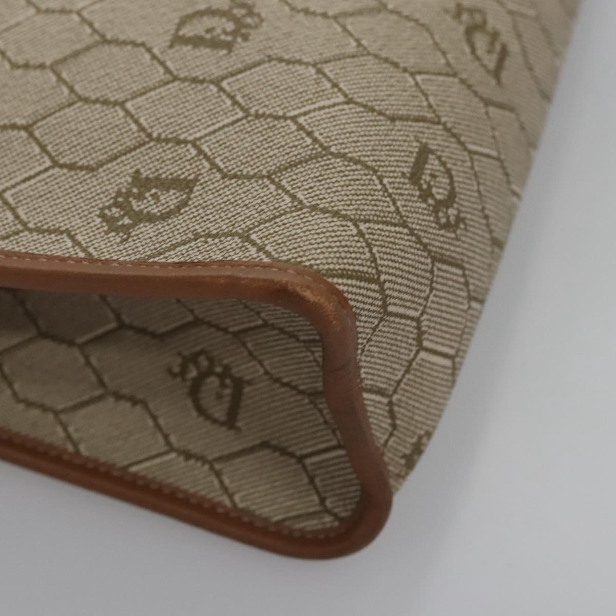 Dior Honeycomb Beige Canvas Clutch Bag (Pre-Owned)