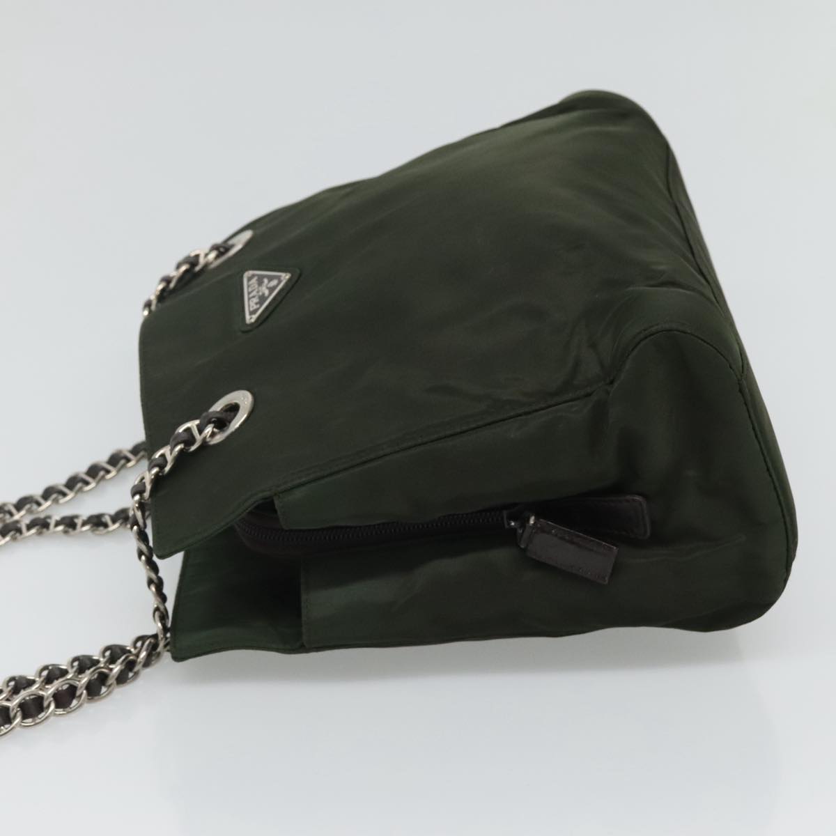 Prada Tessuto Khaki Synthetic Shoulder Bag (Pre-Owned)