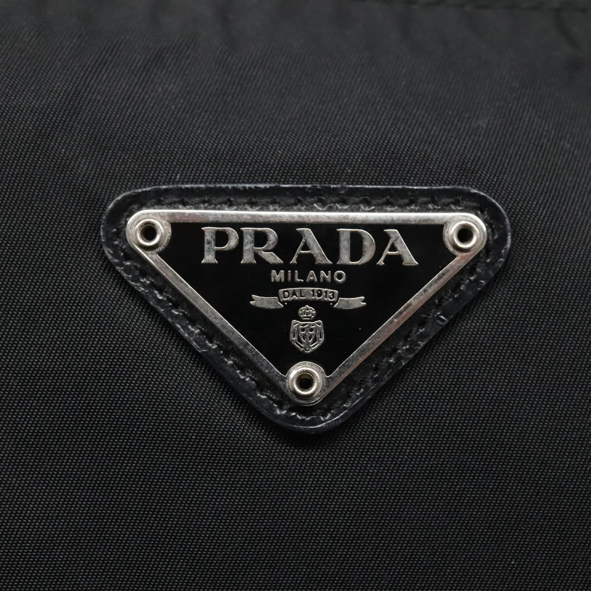 Prada Cosmetic Pouch Black Synthetic Clutch Bag (Pre-Owned)